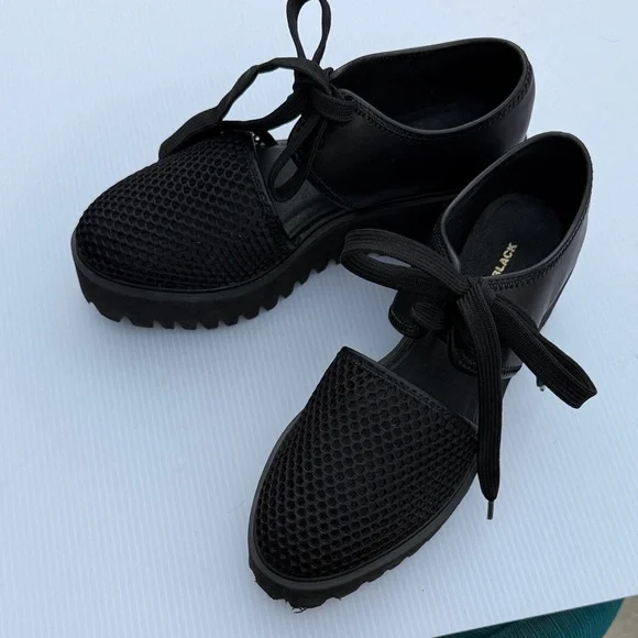 All Black brand mesh Platform Women's Shoes - Picture 5 of 8
